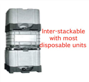 Intermediate Bulk Containers are inter-stackable with disposable Units, Stacking IBCs, Stacking Intermediate Bulk Containers